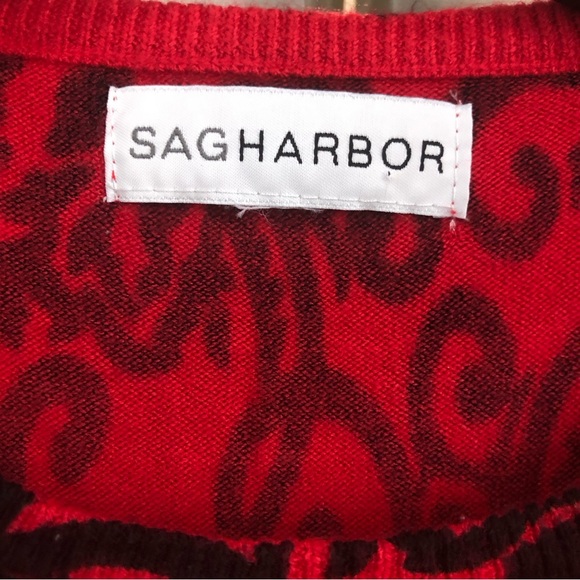 Sag-harbor Floral Short Sleeve Sweater SZ M - Picture 8 of 11